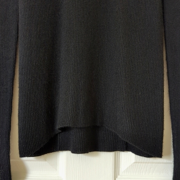 Theyskens' Theory Cashmere & Silk Lightweight Ribbed Knit Sweater Black Large - Picture 6 of 10